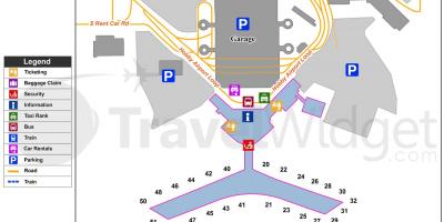 מפה של נמל התעופה יוסטון