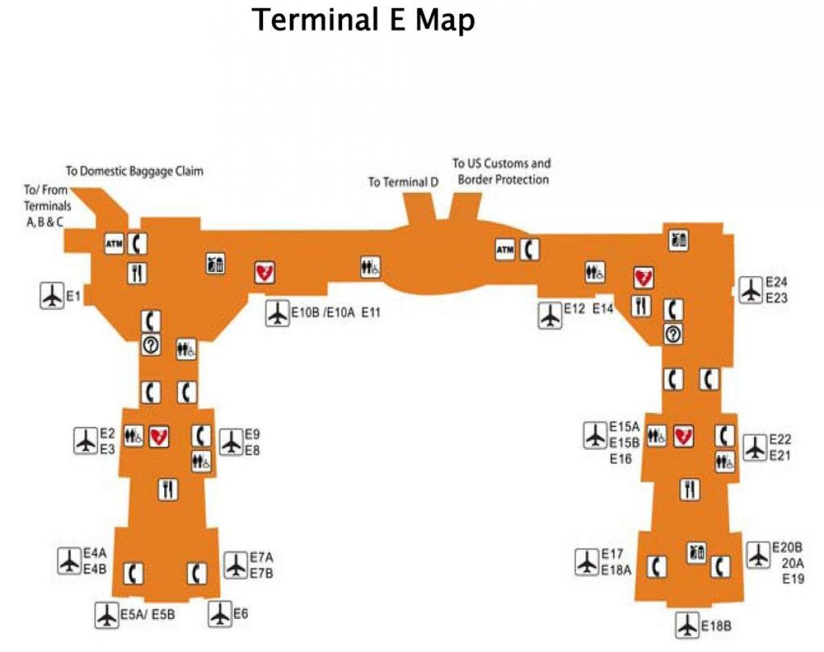 יוסטון התעופה טרמינל e מפה