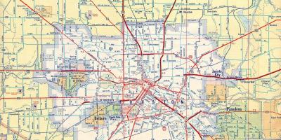 מפה של יוסטון כבישים ראשיים.
